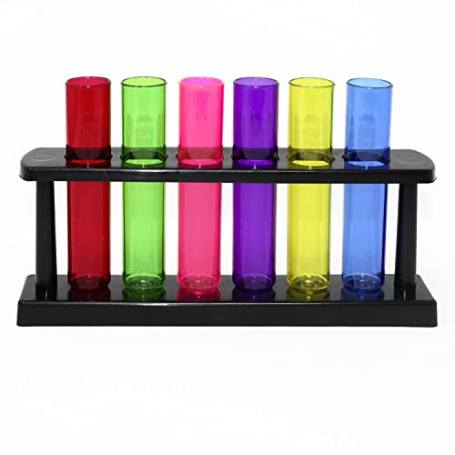 Close Up Test Tube Shooters aus Kunststoff/Bunte Reagenzgläser als Trinkgläser/maximale Füllmenge je Glas 50ml