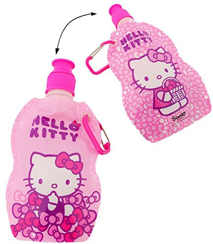alles-meine.de GmbH FALT Trinkflasche/Trinkbeutel - Helllo Kitty - auslaufsicher - flexibel zum Falten/Verkleinern - 500 ml Flüssigkeit - Campingflasche/Faltflasche/S..
