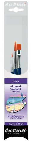 da Vinci Student Serie 4206 Hobby und Handwerk Malerpinsel-Set, Synthetik mit blauem Griff, 3 Pinsel