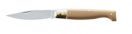 AUSONIA - 23110 TASCHENMESSER MODELL PATTADA MIT EDELSTAHLKLINGE UND GRIFF AUS KUNSTHORN MIT FEDER 18 CM