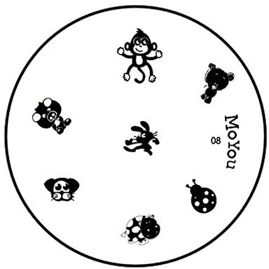 Original Stamping Image Plate number 08 by MoYou Nails - Manicure Nail Art Design Accessories Used to Create Beautiful and Fashionable Nails