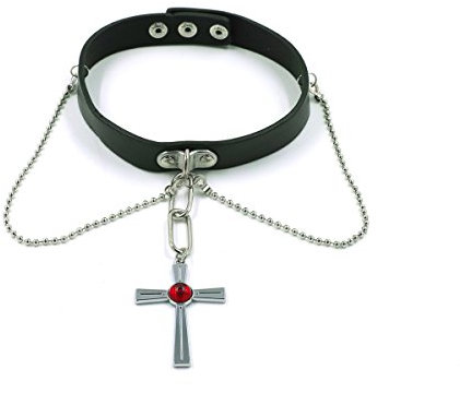 CoolChange Rosenkranz Halsband von Moka Akashiya | Choker mit Kette und Kreuz für Rosario + Vampire Fans