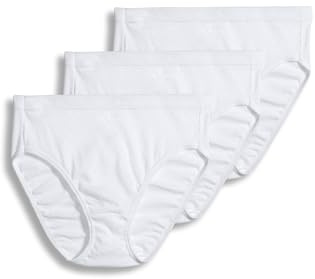 Jockey Women's Underwear 100% Cotton Elance French Cut - 3 Pack, White, 7
