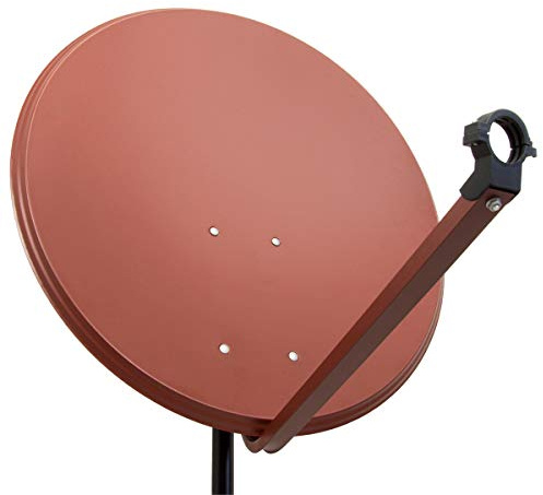 Premium X PXS80 SAT-Schüssel 80cm Stahl Ziegelrot SAT-Antenne | SAT Spiegel mit LNB Tragarm und Masthalterung | Montagefreundlich | Störungsfreier Empfang