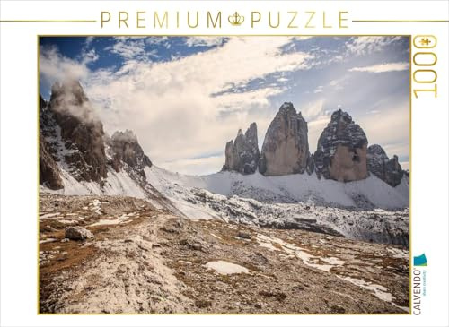 CALVENDO Puzzle DREI Zinnen Gipfel im Schnee | 1000 Teile Lege-Größe 64 x 48 cm Foto-Puzzle für glückliche Stunden