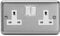 Varilight - 2 Gang 13 Amp Double Switched Socket Matt Chrome - XS5W