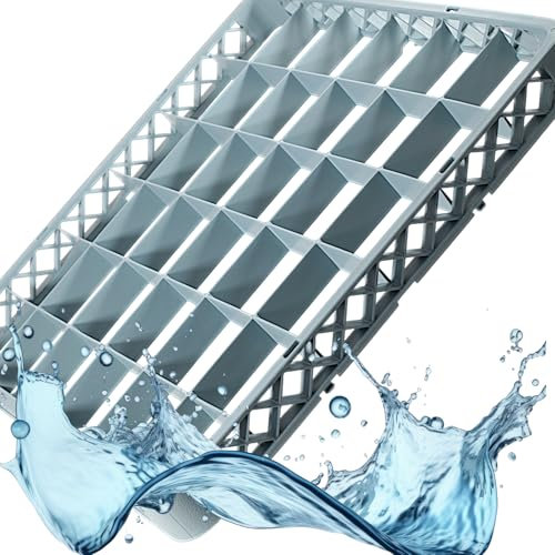 Kerafactum Aufsatz Erweiterungselement 50x50 cm aus BPA-Free Kunststoff Korb Element für Spülkorb 36 Felder, graublau Korbaufsatz für Gläser & Tassen, erweiterbar universell für Gastro Spülmaschine
