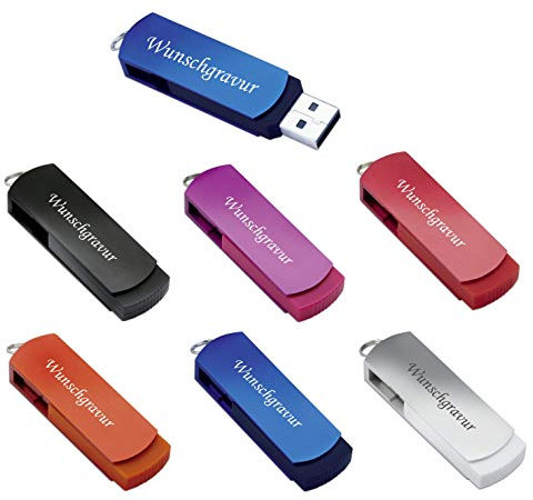 Trendiger 4GB USB Stick REFLECTS ARAUCA mit Wunschgravur 51814 Farben graviert inkl. Geschenketui (rot)