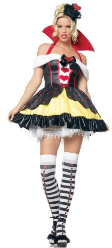 Leg Avenue - 3-teilig - Queen of Hearts Kostüm - XS - Rosa/Schwarz - 83336