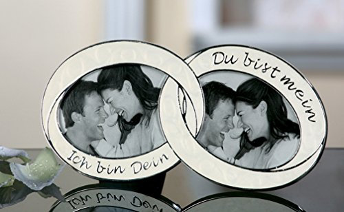 2fach Bilderrahmen *Ich bin Dein ... Du bist mein* 6x8 Foto Rahmen 19x9,5cm
