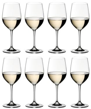 RIEDEL Weißweinglas-Set, Vorteilsset, 8-teilig, für Weißweine wie Chardonnay und Viognier, 350 ml, Kristallglas, Vinum, 7416/05