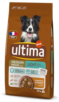 Ultima Croquettes pour Chien Medium-Maxi Light Poulet Riz, 7.5 kg (Lot de 1)