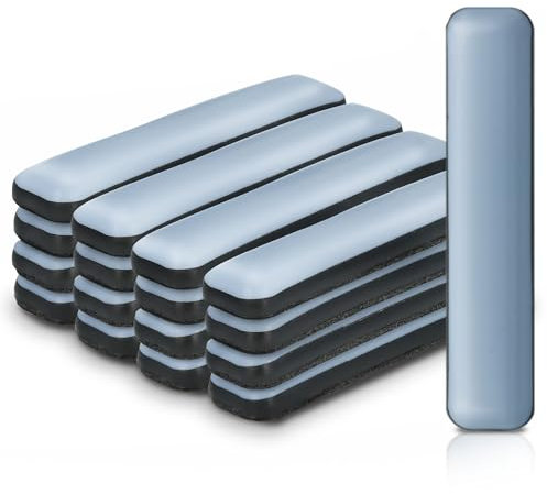 GLEITGUT 16 x Teflongleiter selbstklebend rechteckig 16 x 75 mm PTFE Möbelgleiter für Freischwinger Flachstahl
