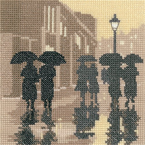 Heritage PSBL1279-A Aida Brollies (A) Cross Stitch Kit, 12.5x12.5cm