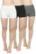 4How 3er Pack Sport Shorts Damen Kurze Sporthose Radlerhose Sport Leggings Tights Unterziehhose Fitness Yoga Hotpants Blickdicht weiß+Schwarz+Grau L