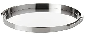Stelton Arne Jacobsen Serviertablett aus Edelstahl, Design: Cylinda Line, W:38,7 CM L:41,5 CM H:4 CM