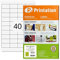 Printation Etiketten Selbstklebend 48,5 x 25,4 mm, 4000 Etiketten Zum Bedrucken, Adressetiketten Selbstklebend, 40 Aufkleber Pro A4 Bogen, 100 Blatt, Bedruckbar, Weiß, Matt, Blanko, Klebeetiketten