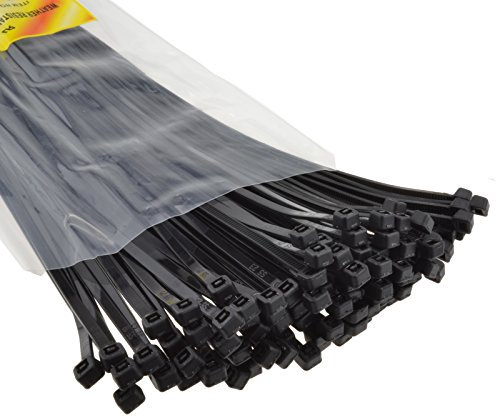 kenable Black Cable Ties 300mm x 3.5mm Nylon 66 UL Approved [100 Pack]