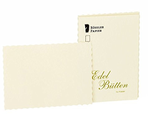 Rössler 2052388803 - Kartenpack DIN A6, gehämmert, 20 Stück, ivory