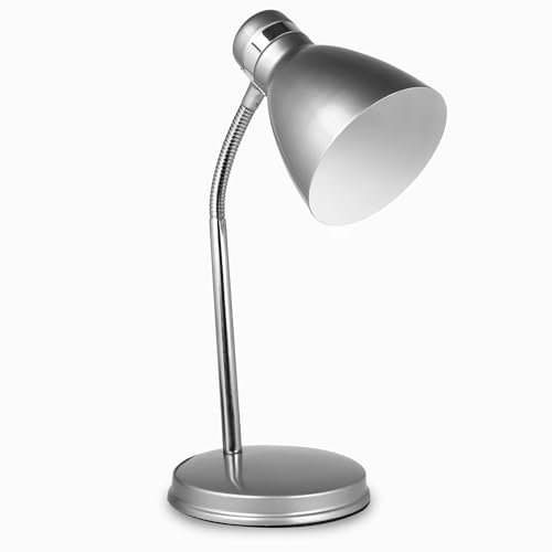 Status Madrid Desk Lamp, Flexible Desk Light, Silver Lamp, Study, Office, Bedroom, SDL2011ESS16