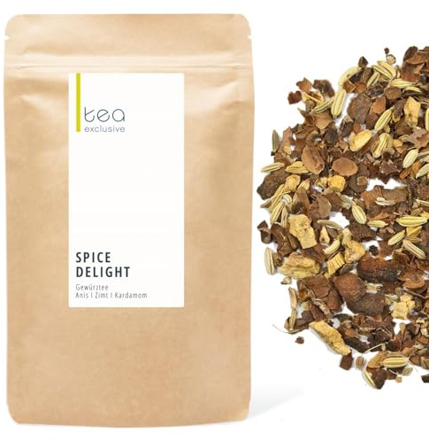 tea exclusive - Spice Delight | koffeinfreie würzige Chai Tee Mischung ohne Aromazusätze | Gewürztee lose | 125g