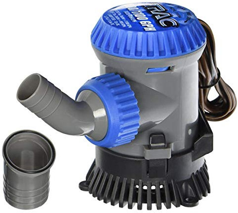 Trac Outdoors 800/1100 GPH Bilge Pump - Ideal for All Watercraft - Designed for Easy Installation and Retrofitting (69301)