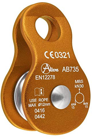 ALIENS Pulley Seilrolle mit beweglichen Seitenteilen, Farbe:Gold