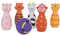 Ludi - Jeu de 5 Quilles en Forme de Chats + 1 Balle - Jouet d’Éveil en Plastique Souple pour Développer la Dextérité et la Motricité - À Partir de 10 Mois