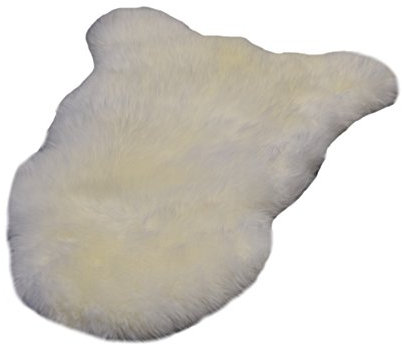 Naturasan Premium Schaffell Lammfell, Naturfell Teppich, Läufer, Dekofell Weiss (90-100cm)