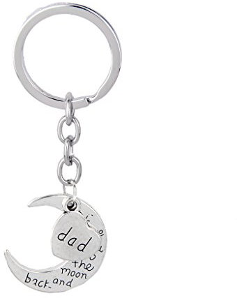 Prettyui Porte-clés « Dad I Love You to The Moon and Back » - Argenté