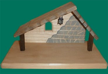 Rudolphs Schatzkiste Holzhaus Krippenhaus geschnitzt mit Laterne Höhe 12cm NEU Figuren Schnitzen Holz Wald Figur Kirche Erzgebirge Seiffen Weihnachten Spielzeug Dekoration Tischdeko Kurrende
