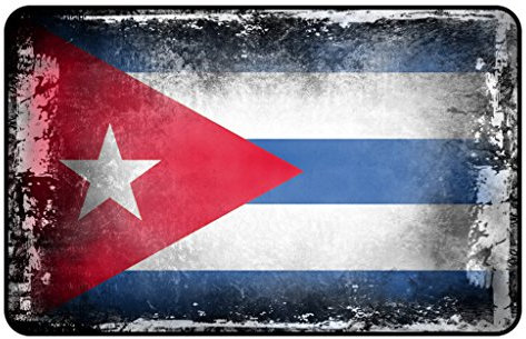 Cadora Magnetschild Kühlschrankmagnet Flagge Kuba Shabby chic abgenutzt alt gebraucht