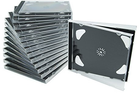 ENERGMiX Doppel CD Jewelcase/CD Hüllen/CD Leer Hüllen für 2 CD/DVD, transparent, Tray schwarz (10mm) 100 Stück im Karton