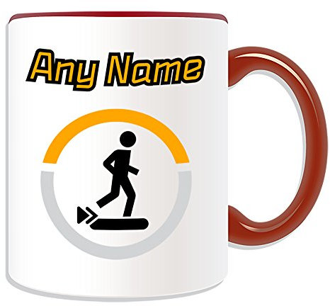 Personalisierbares Geschenk – LaufbandTasse (SportGymnasiumDesign, Farboptionen) – beliebiger NameNachricht auf Ihrem einzigartigen – Fitnessübung, Krafttraining, Bodybuilding, Gewichtsverlust,