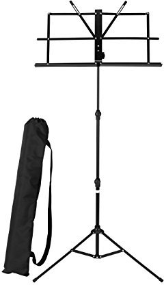 eSecure - Professioneller Notenständer mit drei Beinen, verstellbare Höhe & Winkel + GRATIS Tragetasche aus Nylon