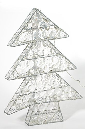 LED Weihnachtsbaum Metall Silber 64 LED Weiß Weihnachtsdeko Fenster Dekoration Weihnachten Weihnachtsbeleuchtung Innen Fenster