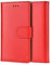 Genuine Leather Bookcase for iPhone 13, Premium authentic Genuine Leather Wallet case with Magnetic, Kickstand, Cash & Card Slots Stockproof Slim Flip bookcase cover 6.1 (Red)