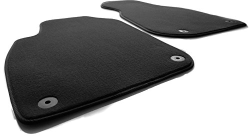 Fußmatten passgenau für Audi A6 (C5) 1998-2004 Velours Matten Premium Automatten Schwarz 2-teilig Vorn Original klick Befestigung