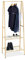 Relaxdays Kleiderständer SANDRA mit 2 Ablagen, Metall, Garderobenständer, mit Kleiderstange HBT: 160 x 61,5 x 38 cm, honigbraun, Honig Braun