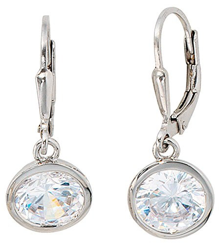Ohrringe Ohrhänger Boutons mit Zirkonia 925 Silber rhodiniert Ohrschmuck Damen