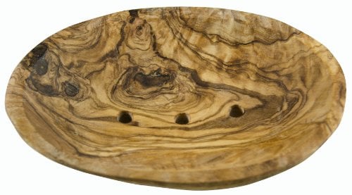 Portasapone ovale in legno d'ulivo, 13 cm