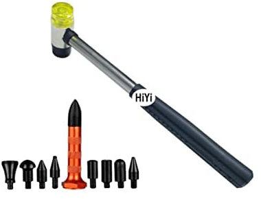 HIYI kit con attrezzi di riparazione ammaccature 10pz, rimozione delle ammaccature senza rovinare la vernice, martello per picchiettare le ammaccature, fai da te