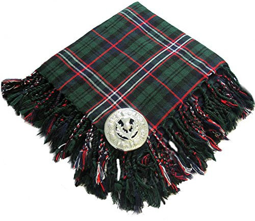 Tartanista - Herren Fly Plaids für Kilt - mit Brosche - Scottish National