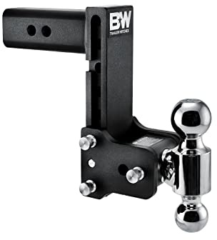 B&W Trailer Hitches Tow & Stow Adjustable Trailer Hitch Ball Mount - Fits 2.5 Receiver, Dual Ball (2 x 2-5/16), 7 Drop, 18,000 GTW - TS20040B