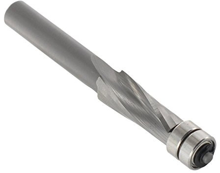 ENT 13490 Bündigfräser Premium Spiralgenutet VHW, Schaft (S) 8 mm, Durchmesser (D) 10 mm, NL 25 mm, SL 32 mm, GL 76 mm, doppeltem Kugellager