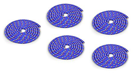 Springseil Set | 5 Blaue Seile | Springseil Kinder und Erwachsene | 3 m | Springseil ohne Griff | Seilspringen mit Hüpfseil