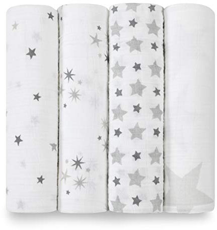 aden + anais twinkle, Pucktücher, Musselin aus 100% Baumwolle, 120cm X 120cm, 4er Pack