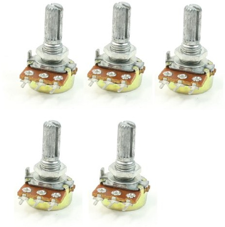 uxcell B50K 50K Ohm Adjustment Single Linear Rotary Taper Potentiometer 5 Pcs