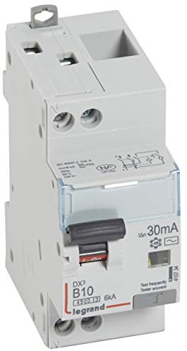 Disjoncteur différentiel DX³4500 arrivée haute et départ bas à vis U+N 230V~ - 10A typeAC 30mA - courbe B - 2 modules