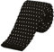 DonDon schmale Strickkrawatte schwarz-weiß 5 cm